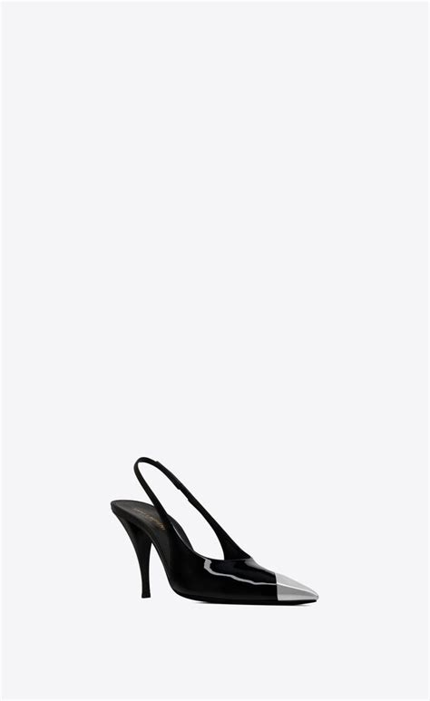 ysl vesper slingback|Vesper slingback pumps in patent leather .